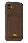 Mey İthalat®   iPhone 11 Kılıf Kelvin Kartvizitli Silikon - Kahverengi