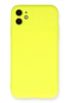 Mey İthalat®   iPhone 11 Kılıf Nano içi Kadife Silikon - Sarı