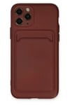 Mey İthalat®   iPhone 11 Pro Kılıf Kelvin Kartvizitli Silikon - Bordo