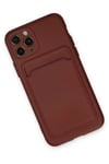 Mey İthalat®   iPhone 11 Pro Kılıf Kelvin Kartvizitli Silikon - Bordo