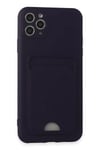 Mey İthalat®   iPhone 11 Pro Max Kılıf Kelvin Kartvizitli Silikon - Derin Mor