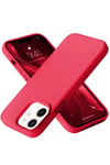 Mey İthalat®   iPhone 12 Kılıf Nano içi Kadife Silikon - Kırmızı