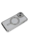 Mey İthalat®   iPhone 13 Kılıf Joke Simli Magneticsafe Kılıf - Gümüş
