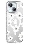 Mey İthalat®   iPhone 14 Floral Magsafe Kapak - Beyaz