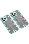 Mey İthalat®   iPhone 14 Pro Kılıf Mekanik Bumper Kapak - Yeşil