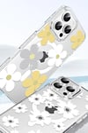 Mey İthalat®   iPhone 14 Pro Max Floral Magsafe Kapak - Beyaz