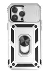 Mey İthalat®   iPhone 14 Pro Max Kılıf Pars Lens Yüzüklü Silikon - Gümüş