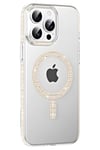 Mey İthalat®   iPhone 14 Pro Max Move Taşlı Magsafe Kapak - Pembe