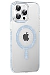 Mey İthalat®   iPhone 14 Pro Max Move Taşlı Magsafe Kapak - Mavi