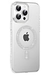 Mey İthalat®   iPhone 14 Pro Max Move Taşlı Magsafe Kapak - Natural Grey