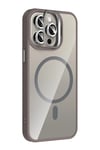Mey İthalat®   iPhone 14 Pro Max Remim Lensli Magsafe Standlı Kapak - Titan Gri
