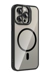Mey İthalat®   iPhone 14 Pro Max Remim Lensli Magsafe Standlı Kapak - Siyah