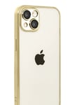 Mey İthalat®   iPhone 15  Lensli Silikon - Gold
