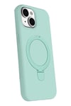 Mey İthalat®   iPhone 15 Plus Regal Magsafe Standlı Kapak - Su Yeşili