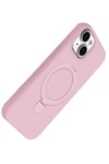 Mey İthalat®   iPhone 15 Plus Regal Magsafe Standlı Kapak - Açık Pembe