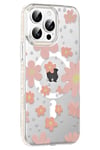 Mey İthalat®   iPhone 15 Pro Floral Magsafe Kapak - Pembe
