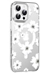 Mey İthalat®   iPhone 15 Pro Floral Magsafe Kapak - Beyaz