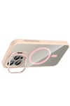 Mey İthalat®   iPhone 15 Pro Max Remim Lensli Magsafe Standlı Kapak - Pembe