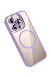 Mey İthalat®   iPhone 15 Pro Max Remim Lensli Magsafe Standlı Kapak - Lila