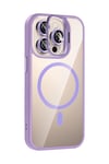 Mey İthalat®   iPhone 15 Pro Max Remim Lensli Magsafe Standlı Kapak - Lila