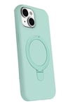 Mey İthalat®   iPhone 15 Regal Magsafe Standlı Kapak - Su Yeşili