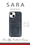 Mey İthalat®   iPhone 15 Sara Kartvizitli Deri Kılıf - Kırmızı
