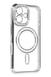 Mey İthalat®   iPhone 16 Kılıf Joke Simli Magneticsafe Kılıf - Gri