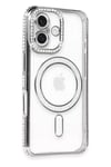 Mey İthalat®   iPhone 16 Kılıf Joke Simli Magneticsafe Kılıf - Gri