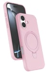 Mey İthalat®   iPhone 16 Plus Regal Magsafe Standlı Kapak - Açık Pembe