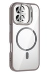 Mey İthalat®   iPhone 16 Plus Remim Lensli Magsafe Standlı Kapak - Titan Gri
