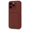 Mey İthalat®   iPhone 16 Pro Kılıf Kelvin Kartvizitli Silikon - Bordo