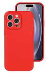 Mey İthalat®   iPhone 16 Pro Kılıf Nano içi Kadife Silikon - Kırmızı