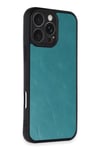 Mey İthalat®   iPhone 16 Pro Max Kılıf Aras Deri Kapak - Açık Yeşil