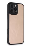 Mey İthalat®   iPhone 16 Pro Max Kılıf Aras Deri Kapak - Pudra
