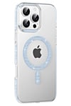Mey İthalat®   iPhone 16 Pro Max Move Taşlı Magsafe Kapak - Mavi