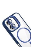 Mey İthalat®   iPhone 16 Remim Lensli Magsafe Standlı Kapak - Lacivert