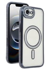 Mey İthalat®   iPhone 16E Joke Simli Magneticsafe Kılıf - Siyah