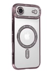Mey İthalat®   iPhone 17 Air Joke Simli Magneticsafe Kılıf - Pembe