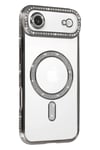 Mey İthalat®   iPhone 17 Air Joke Simli Magneticsafe Kılıf - Gümüş