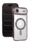 Mey İthalat®   iPhone 17 Air Joke Simli Magneticsafe Kılıf - Pembe