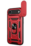 Mey İthalat®   iPhone 17 Air Pars Lens Yüzüklü Silikon - Kırmızı