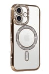 Mey İthalat®   iPhone 17 Joke Simli Magneticsafe Kılıf - Gold