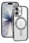 Mey İthalat®   iPhone 17 Joke Simli Magneticsafe Kılıf - Gümüş
