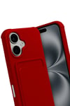 Mey İthalat®   iPhone 17 Kelvin Kartvizitli Silikon - Kırmızı