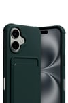 Mey İthalat®   iPhone 17 Kelvin Kartvizitli Silikon - Koyu Yeşil