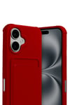 Mey İthalat®   iPhone 17 Kelvin Kartvizitli Silikon - Kırmızı