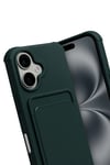 Mey İthalat®   iPhone 17 Kelvin Kartvizitli Silikon - Koyu Yeşil