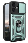 Mey İthalat®   iPhone 17 Pars Lens Yüzüklü Silikon - Yeşil