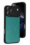 Mey İthalat®   iPhone 17 Pro Aras Deri Kapak - Açık Yeşil