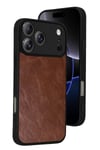 Mey İthalat®   iPhone 17 Pro Aras Deri Kapak - Taba